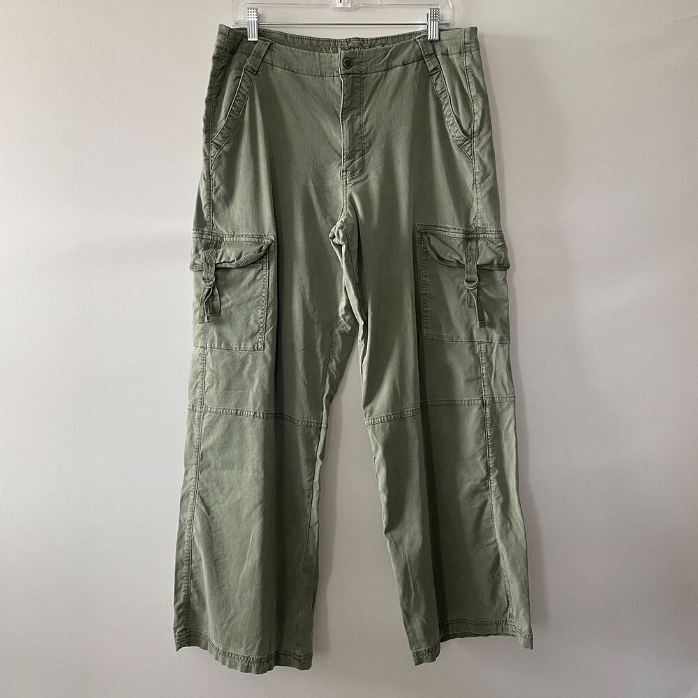 American Eagle Super High-Rise Baggy Wide Leg Cargo Pants Sz 12 Regular Green